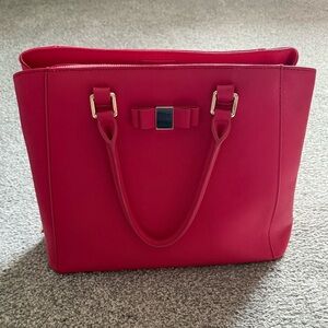 Danier Pink Tote Bag with Structured Design and Saffiano Finish